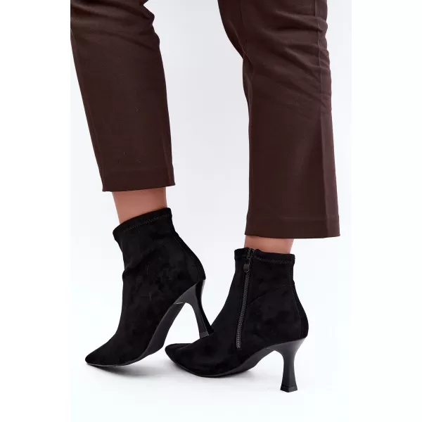  Damen-Stiefeletten BOTO 7107 SCHWARZ MATT 