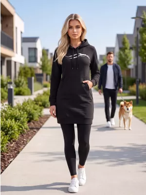 Erweitertes Damen-Sweatshirt ALTISPORT ALW001419 SCHWARZ UND WEIß