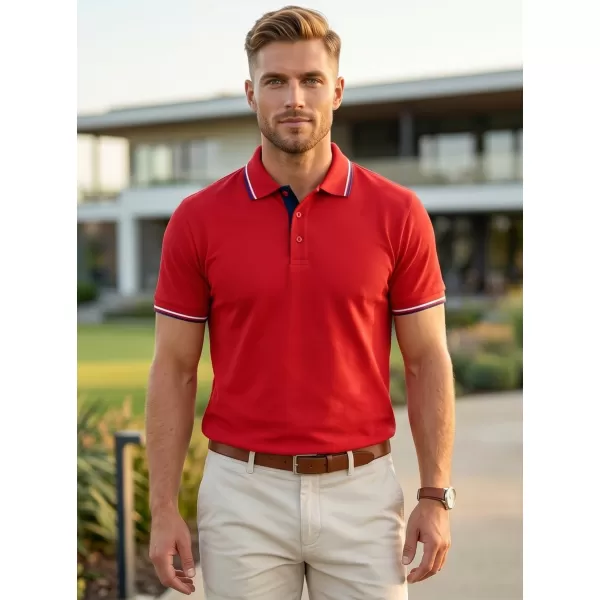  Herren-T-Shirt mit Kragen MALFINI FOCUS 232 ROT 