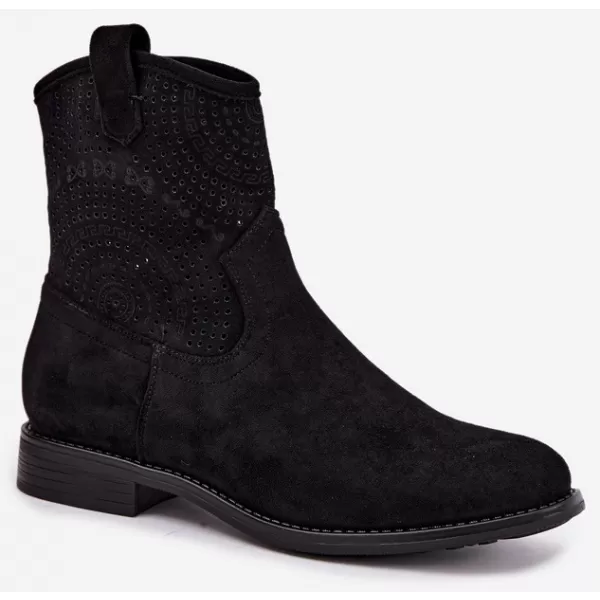  Damen-Stiefeletten S.BARSKI HY62-8125 SCHWARZ 