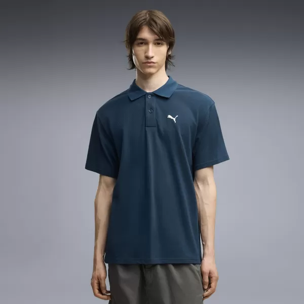  Herren-T-Shirt mit Kragen PUMA WARDROBE ESS PIQUE RELAXED POLO 62965736 MITTERNACHTSBENZIN 