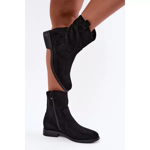  Damen-Stiefeletten S.BARSKI HY62-8125 SCHWARZ 