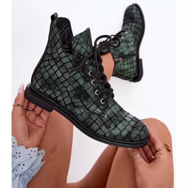  Damen-Stiefeletten ARTIKER 55C1325 GRÜN/SCHWARZ 
