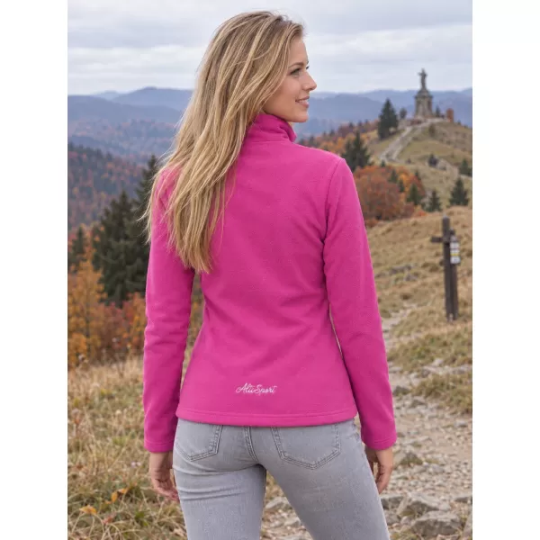  Fleece-Sweatshirt für Damen ALTISPORT ILKI FUCHSIE 