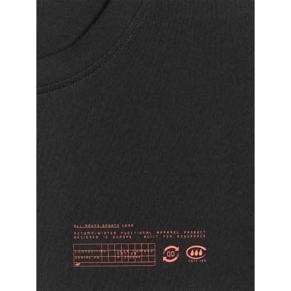  Herren-T-Shirt 4F WAW25TTSHM2372 TIEFSCHWARZ 