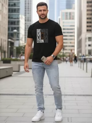 Herren-T-Shirt DSTREET NX0143R-BK SCHWARZ