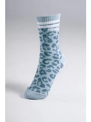 Crew-Socken mit Leopardenmuster NEBBIA PRIMAL 106 BLAUER LEOPARD