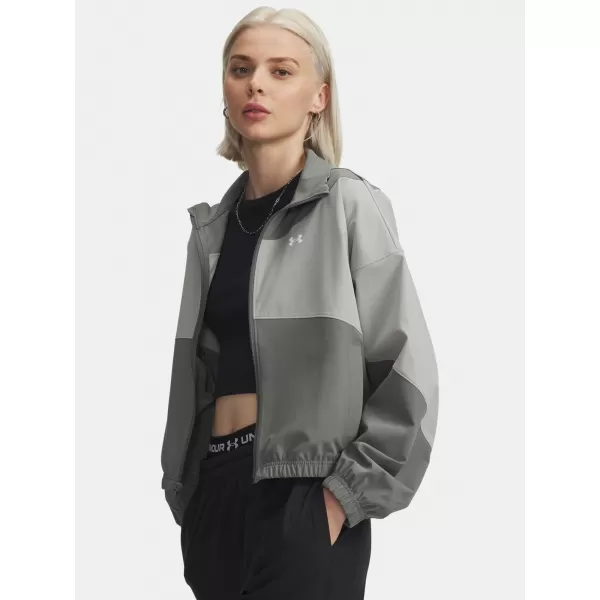  Damenjacke UNDER ARMOUR RIVAL WOVEN JACKET 1389631-709 WEIß 