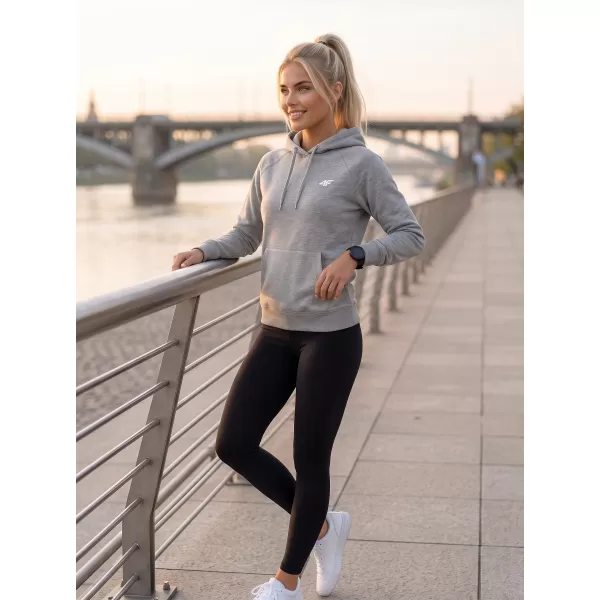  Damen-Sweatshirt 4F WMM00TSWSF2536 KALTE HELLGRAUE MELANGE 