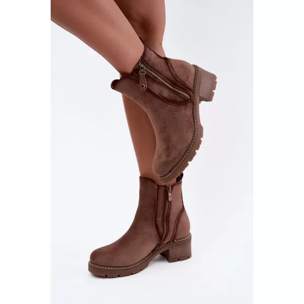  Damen-Stiefeletten S.BARSKI HY62-8101 KAFFEE 