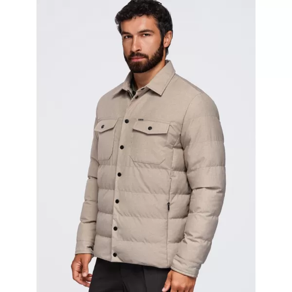  Gesteppte Hemdjacke für Herren OMBRE OM-JALP-0256 SCHWARZ 