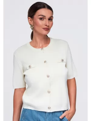 Damenbluse OMBRE OW-TS-E0084 BEIGE