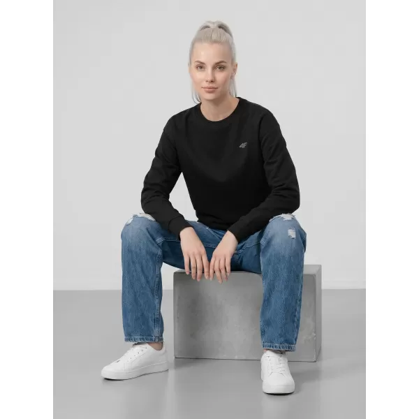  Damen-Sweatshirt 4F WMM00TSWSF2534 TIEFSCHWARZ 