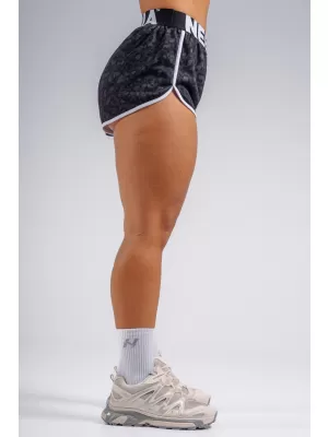 Trainingsshorts mit Leopardenmuster NEBBIA PRIMAL 855 SCHWARZER LEOPARD