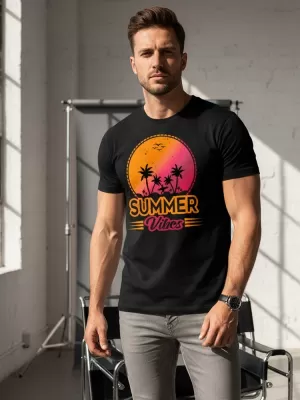 Herren-T-Shirt DSTREET NX047R SCHWARZ