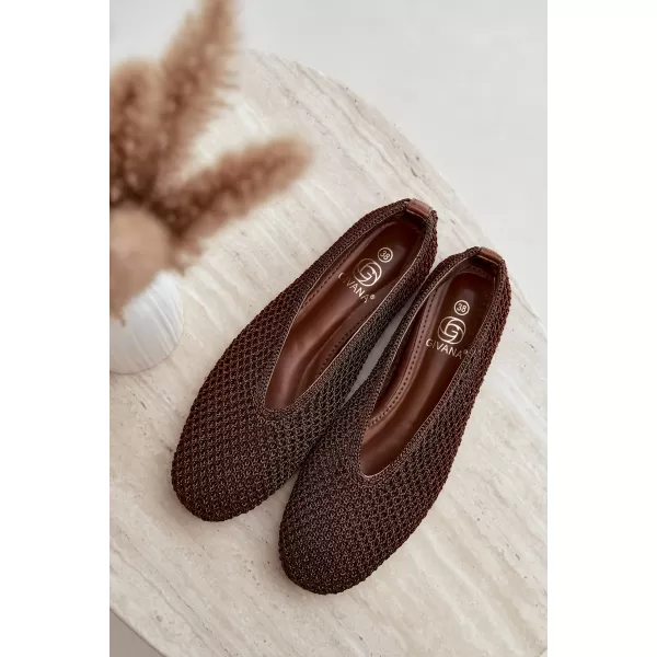  Ballerinas für Damen BOTO CH956 BRAUN 