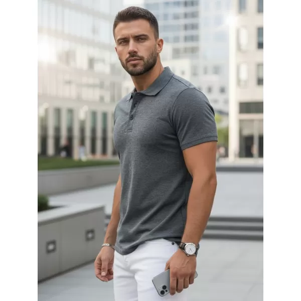  Herren-T-Shirt mit Kragen DSTREET PX0509 DUNKELGRAU 