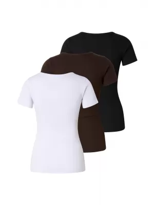 Damen-T-Shirt URBAN CLASSICS TB8567B-23655 WEIß/SCHWARZ/WARMBRAUN