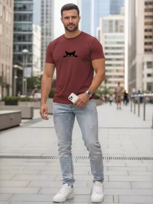 Herren-T-Shirt DSTREET NX5102R-BU BURGUND