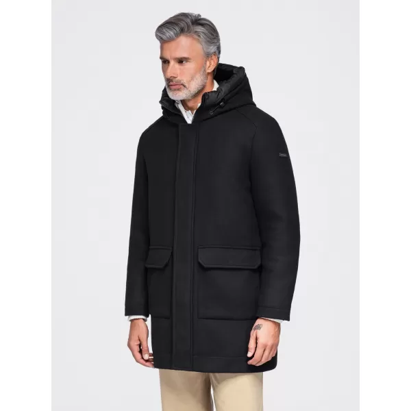  Herrenparka OMBRE OM-COWC-0161 SCHWARZ 