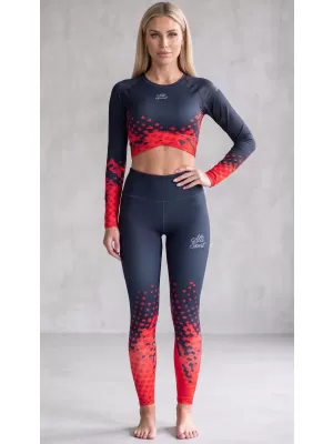 Premium-Leggings für Damen (neue Größen) ALTISPORT VOJ/ALW109LEG05 ROT-SCHWARZ