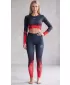 Premium-Leggings für Damen (neue Größen) ALTISPORT VOJ/ALW109LEG05 ROT-SCHWARZ