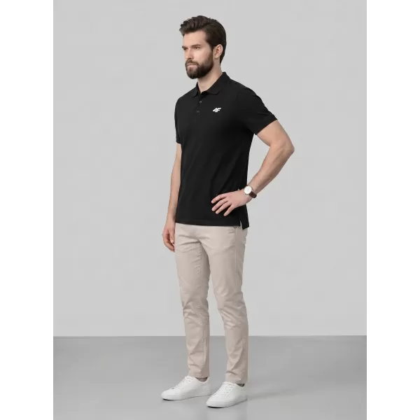  Herren-T-Shirt mit Kragen 4F WMM00TPTSM0771 TIEFSCHWARZ 