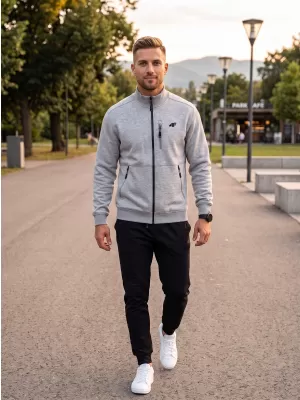 Herren-Sweatshirt 4F WMM00TSWSM2547 KALTE HELLGRAUE MELANGE