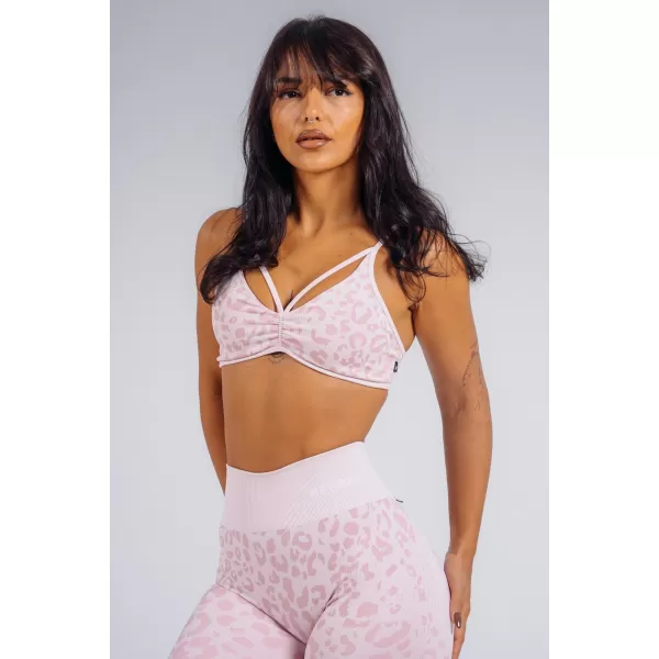  Sport-BH mit mittlerem Halt und Leopardenmuster NEBBIA PRIMAL 854 ROSA LEOPARD 