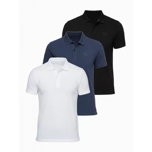  Herren-T-Shirt mit Kragen OMBRE OM-POBS-0171 SCHWARZ/MARINE/WEIß 