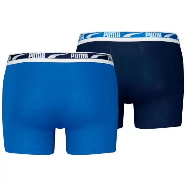  Herren-Boxershorts PUMA MEN EVERYDAY MULTI LOGO BOXER 2P 93832504 BLAUE KOMBINATION 