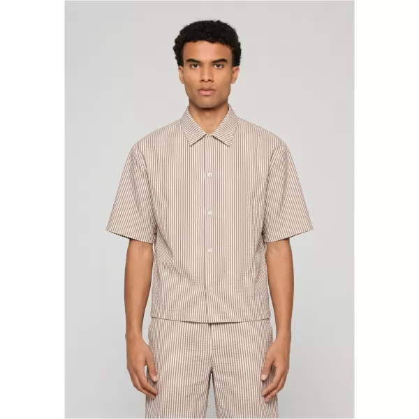  Herrenhemd URBAN CLASSICS TB8417-22409 BRAUN MOCCA/WEIß 