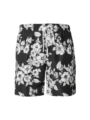 Badeshorts für Herren URBAN CLASSICS TB2679 SCHWARZE BLUMEN