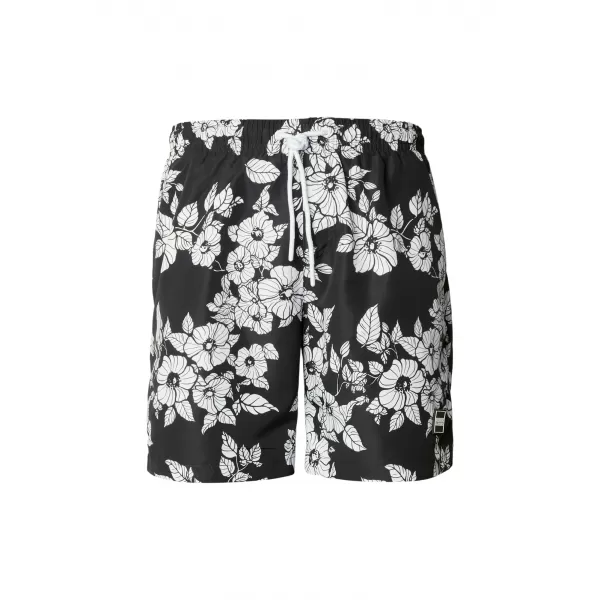  Badeshorts für Herren URBAN CLASSICS TB2679 SCHWARZE BLUMEN 