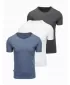 Herren-T-Shirt OMBRE OM-TSBS-0268 WEIß/GRAPHIT/BLAUER DENIM
