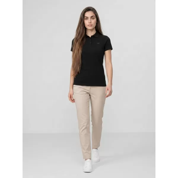  Damen-T-Shirt mit Kragen 4F WMM00TPTSF0768 TIEFSCHWARZ 