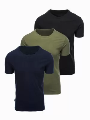 Herren-T-Shirt OMBRE OM-TSBS-0268 SCHWARZ/GRÜN/KHAKI