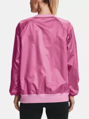 Damen-Sweatshirt UNDER ARMOUR RECOVER STORM WOVEN SHINE CREW 1364012-680 ROSA