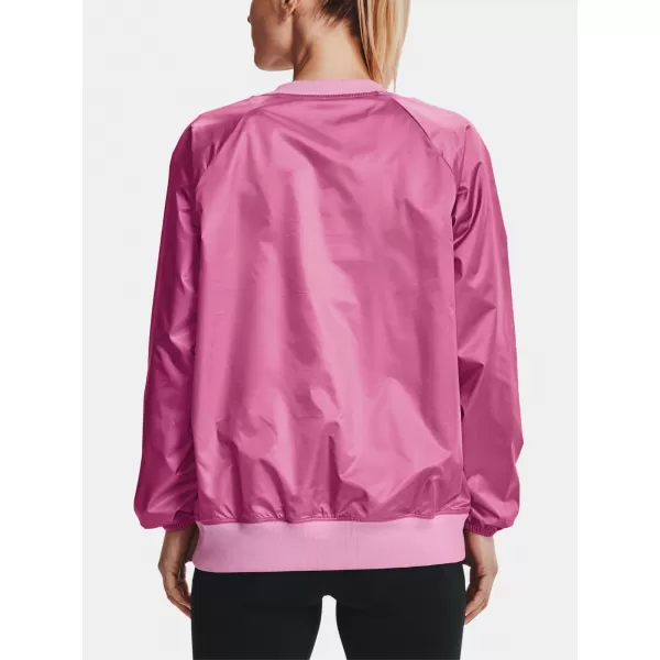  Damen-Sweatshirt UNDER ARMOUR RECOVER STORM WOVEN SHINE CREW 1364012-680 ROSA 