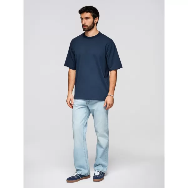  Herren-T-Shirt OMBRE OM-TSBC-0291 GEBROCHENES WEIß/BLASSES OLIV/MARINEBLAU 