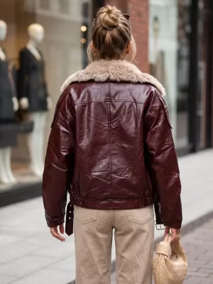 Damenjacke DSTREET TY5707 BURGUND