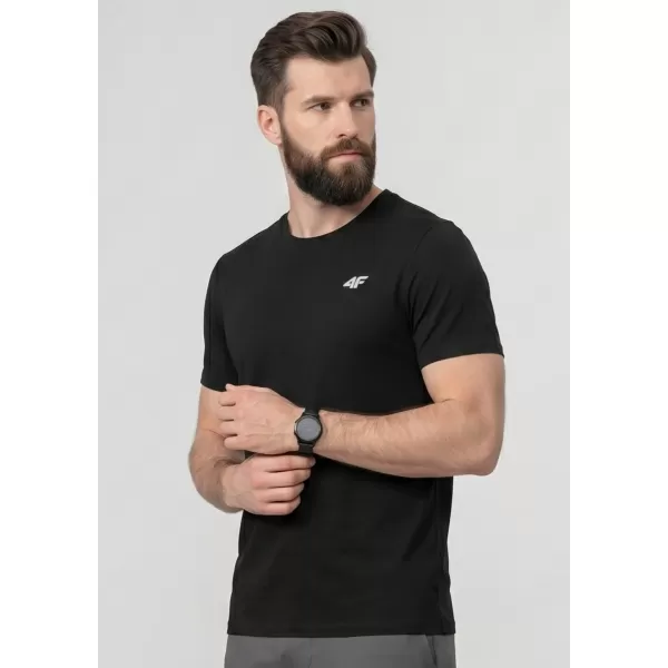  Herren-T-Shirt 4F WAW25TTSHM2373 TIEFSCHWARZ 