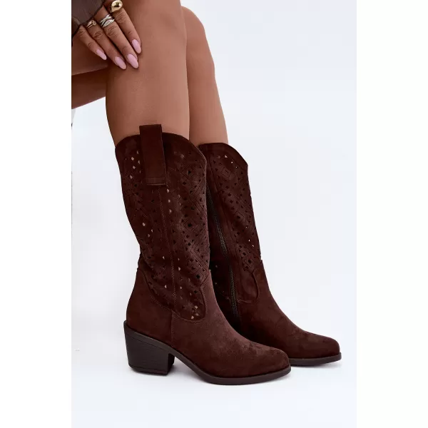  Damenstiefel S.BARSKI HY62-8126 SCHOKOLADE 