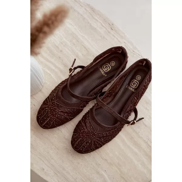  Ballerinas für Damen BOTO CH951 BRAUN 