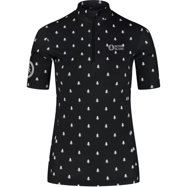  Damen-Radtrikot NORDBLANC TREES NBSLF8085 SCHWARZ 