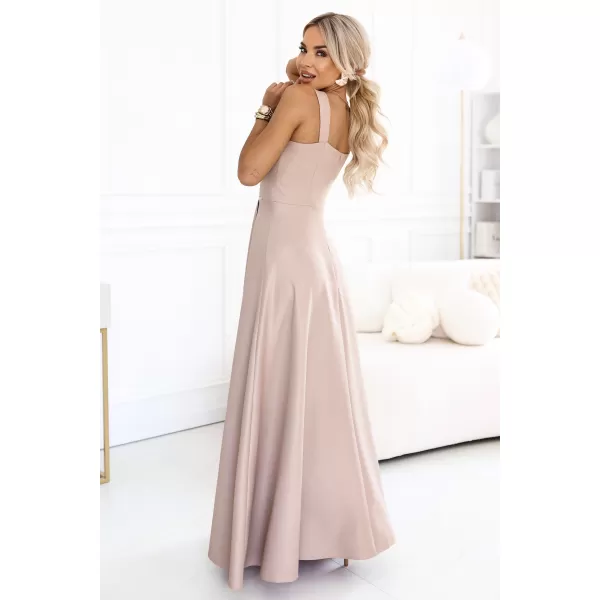  Kleid NUMOCO 633-5 DUNKLES BEIGE MIT GLITZER 
