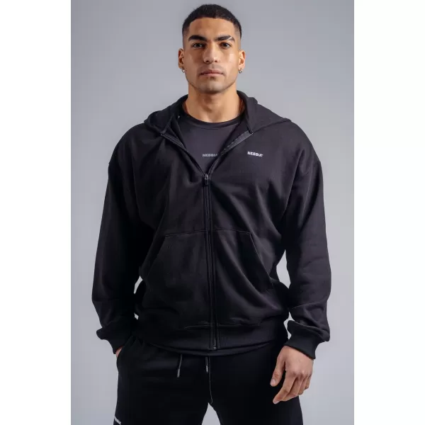  Sweatshirt mit Reißverschluss und gesticktem Logo NEBBIA PRIMAL 884 SCHWARZ 