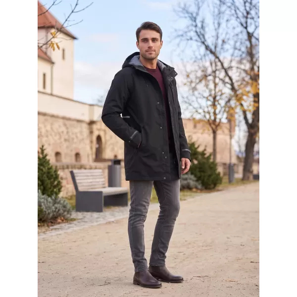  Wasserdichter Herrenmantel ALPINE PRO PERFET 2 SCHWARZ 