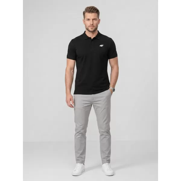  Herren-T-Shirt mit Kragen 4F WMM00TPTSM0770 TIEFSCHWARZ 