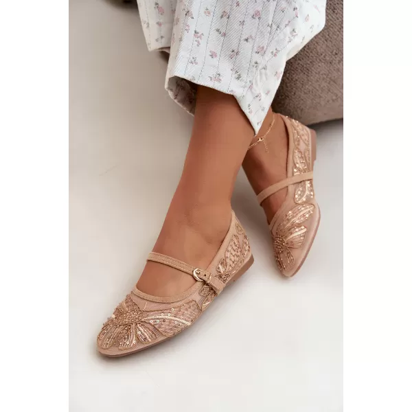  Ballerinas für Damen BOTO CH951 DUNKELBEIGE 